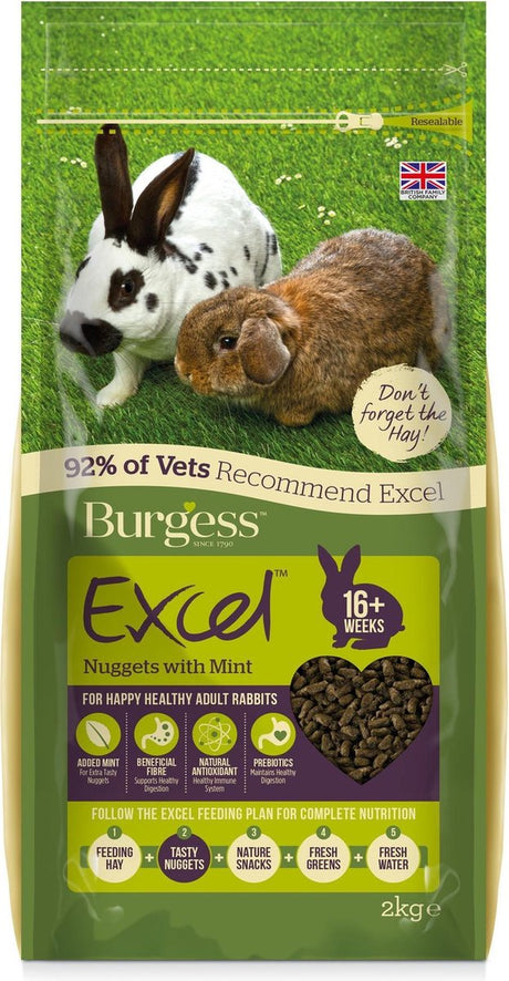 Burgess Excel Rabbit Futter für ausgewachsene Kaninchen, 10 kg