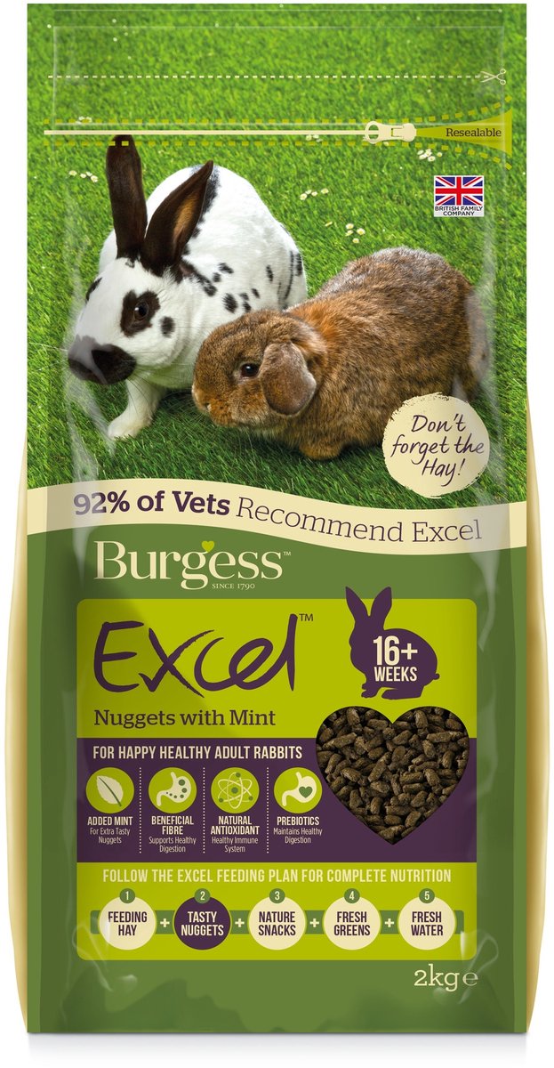 Burgess Excel Rabbit Futter für ausgewachsene Kaninchen, 10 kg