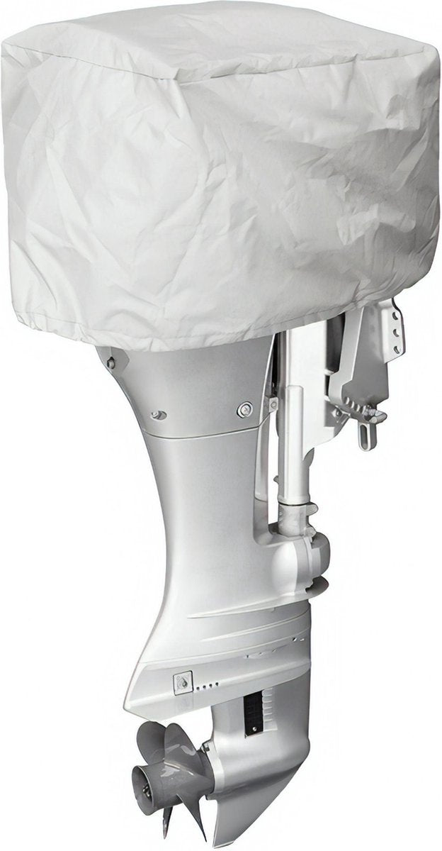 Proplus buitenboordmotorhoes - geschikt voor 25-50pk buitenboordmotoren - 76 x 39 x 41 cm – afdekhoes - beschermhoes - 600d polyester - uv-gestabiliseerde bootmotor hoes - geschikt voor zeewater - lichtgrijs