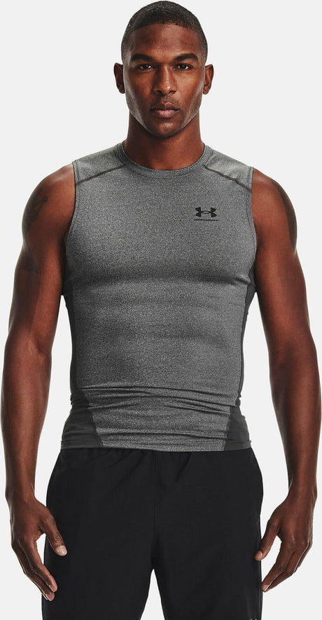 Under armour ua hg armour comp sl-gry heren sportshirt - carbon heather - zwart l