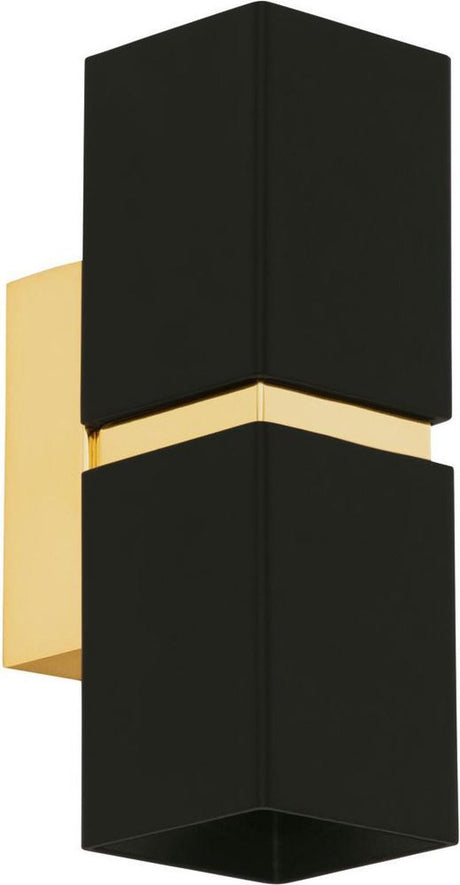 Eglo passa - wandlamp - 2 lichts - zwart, goud