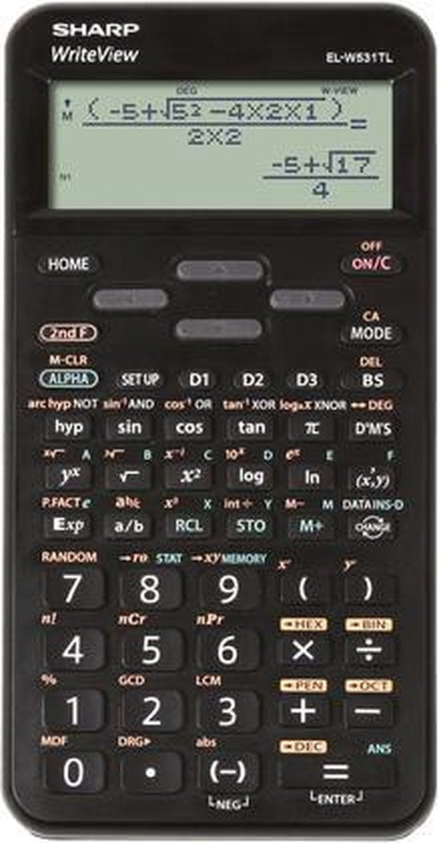 Wissenschaftlicher Taschenrechner von Sharp – elw531tlbbk – Schwarz – 1x LR44-Batterie – sh-elw531tlbbk
