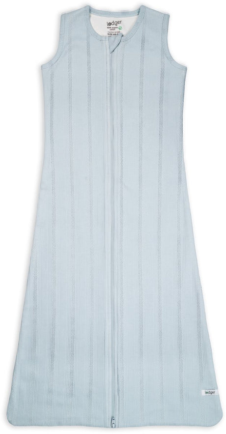 Lodger slaapzak zomer baby 80cm - veilige aansluiting bij nek en armen - 0.5 tog - 100% biologisch katoen - pointelle - blauw - zomerslaapzak
