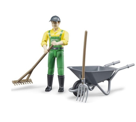 BRUDER BWWORLD -Figur Set Farmer mit Zubehör