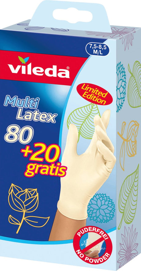 Vileda 1070143 - Handschuhe Naturlatex 80 + 20 m l | 6 Stück