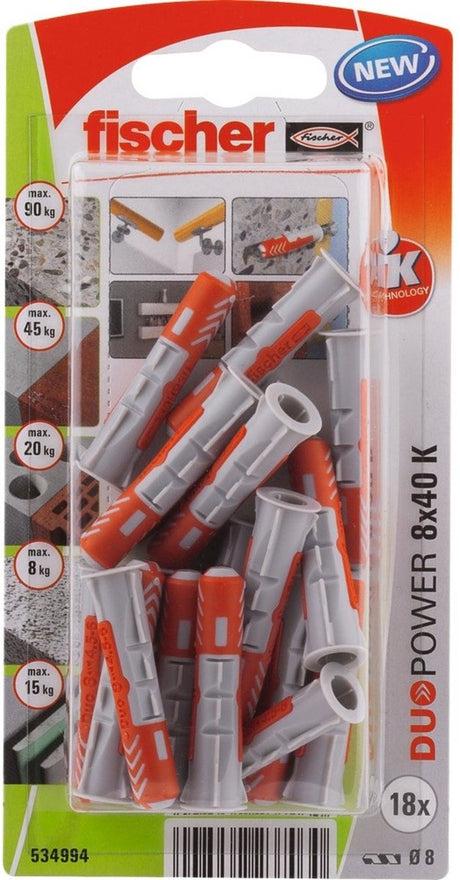 Fischer duopower Universalstecker - 8 x 40 mm - 18 Stück