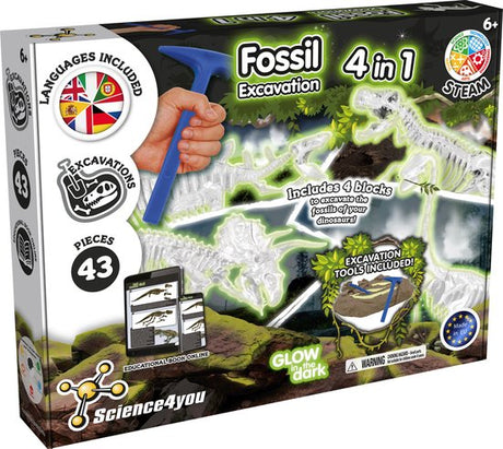 Oku science4you – Fossilien ausgraben 4-in-1-Set