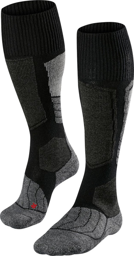 Falke sk1 warm dik wol functioneel materiaal skisokken heren zwart - maat 44-45