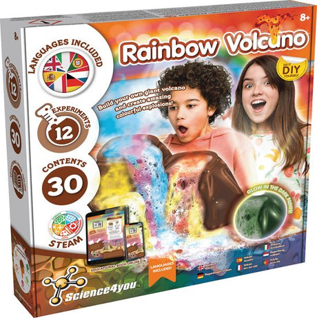 Science 4, Ihr Regenbogen-Vulkan-Set, leuchtet im Dunkeln