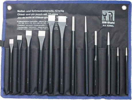SW Stahl SW-Stahl Schlagwerkzeug-Satz 82660L Meißel Splintentreiber-Satz 12tlg.
