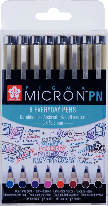 Sakura Pigma Micron PN Set 8 verschiedene Farben