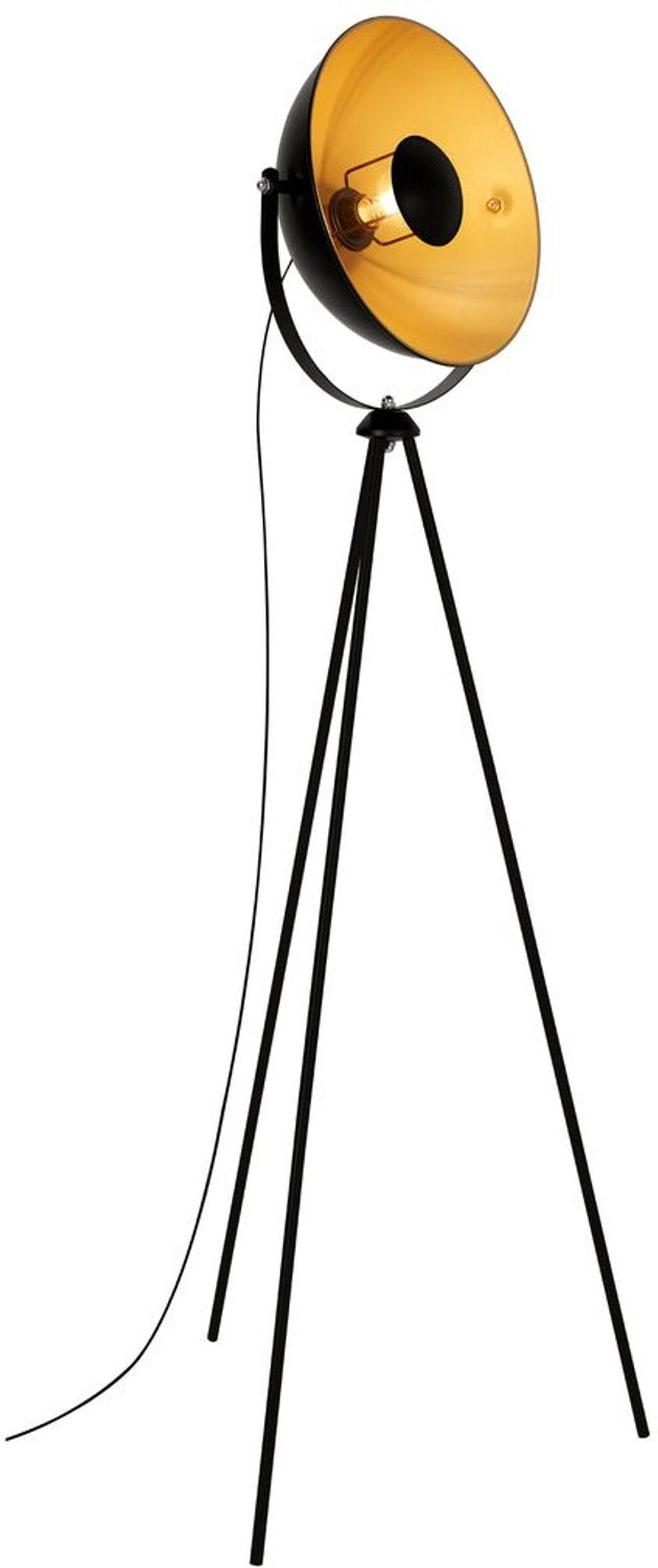Briloner Sand - Stehlampe Wohnzimmer - Industrielle Stehlampe - Schwarzgold - E27-Fassung - Metall - 148 cm