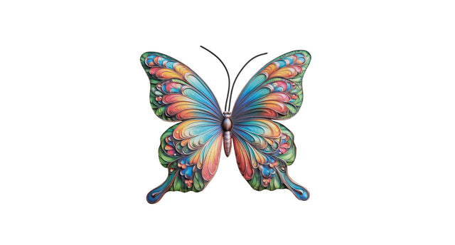Vlinder wanddeco metaal 16.8x18cm