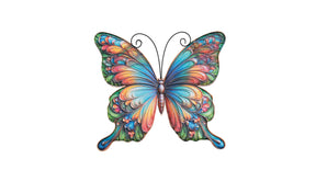 Vlinder wanddeco metaal 29.5x32.5cm