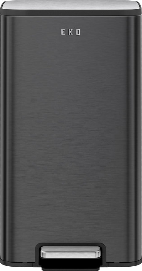 Eko - marina pedaalemmer 30 liter - stainless steel plastic - mat zwart - prullenbak