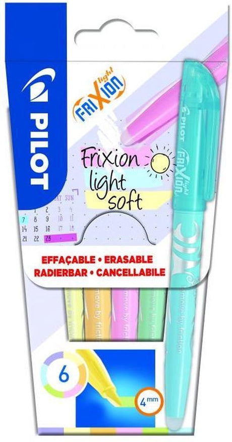 Pilot Frixion Light Soft – Textmarker – 6er-Box – Pastellfarben
