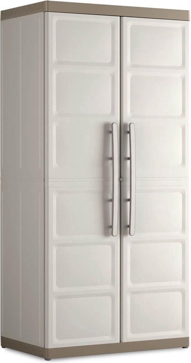 Keter excellence xl opbergkast hoog - 3 planken - 54x89x182cm - beige taupe