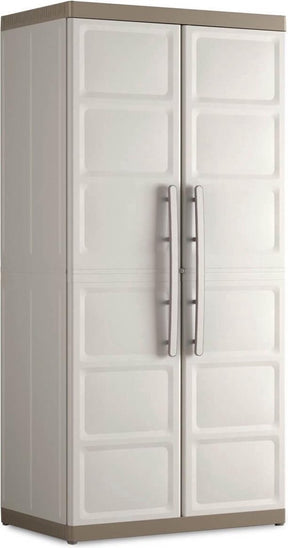 Keter excellence xl opbergkast hoog - 3 planken - 54x89x182cm - beige taupe