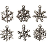 Creativ Company Schneeflocke, H: 20 mm, Lochgröße 1,5 mm, Antiksilber, 18 div. 1 Box