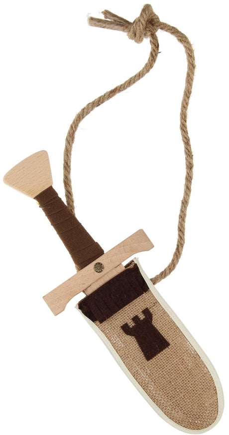 Playwood Holzdolch Luxus – Ritterspielzeug mit Scheide und Burgturm.