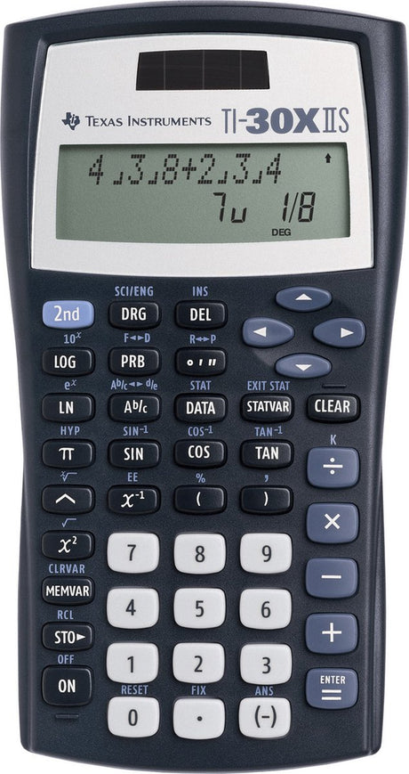 Texas Instruments Taschenrechner Ti 30 x II S, schwarz, batteriebetrieben, solarbetrieben (B x H x T) 172 x 31 x