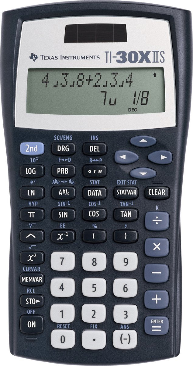 Texas Instruments Taschenrechner Ti 30 x II S, schwarz, batteriebetrieben, solarbetrieben (B x H x T) 172 x 31 x