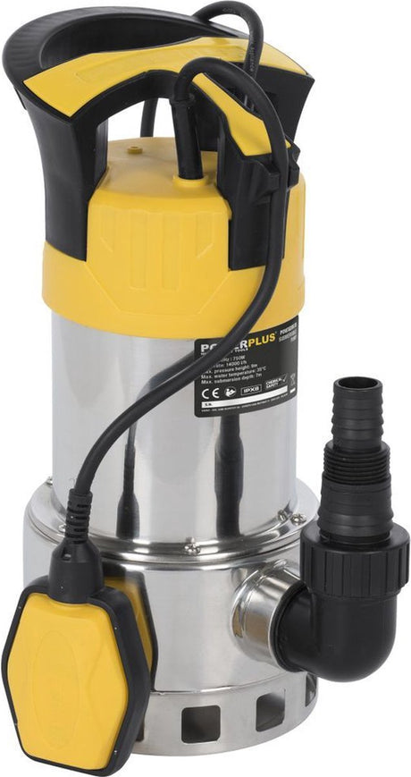Powerplus elektrische Wasserpumpe POWXG9535 – 900 W Tauchpumpe, maximale Temperatur von 35 °C und Durchflussmenge von 14000 l/Stunde, Gartengeräte