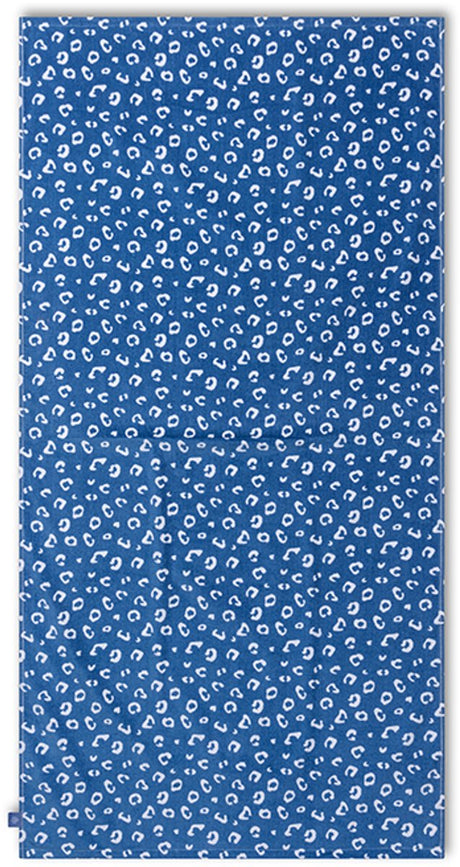 Leopard | blaues Mikrofaserhandtuch 180 x 90 cm