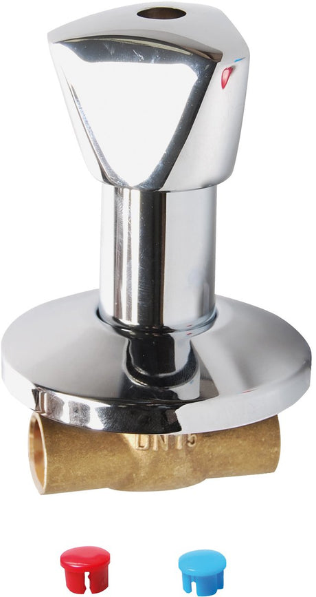 Kirchhoff Einbau-Absperrventil - Chrom - 15 mm - mit Rosette