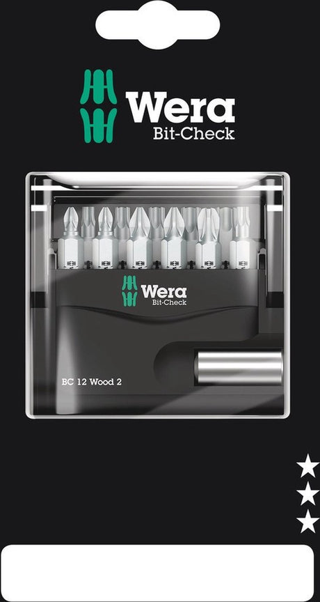 Wera Bit-Check 12 Holz 2 SB 05136391001 Bit-Set 12-teilig 1 4 (6,3 mm) inkl. Bithalter
