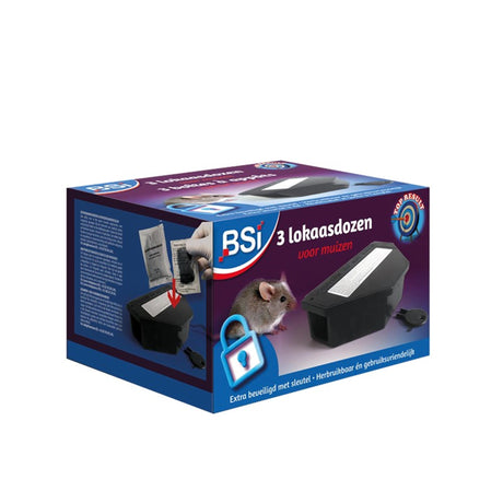 Bsi 3 Köderboxen für Mäuse mit Schlüssel