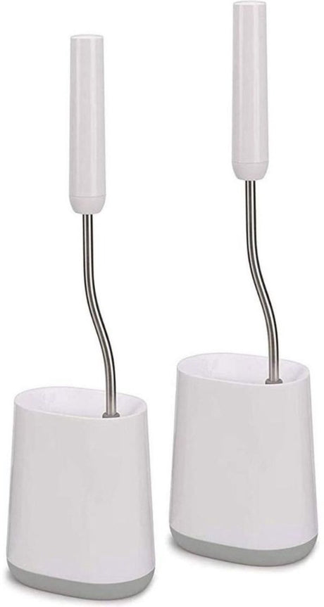 Joseph Joseph Toilettenbürstengarnitur mit 2 Teilen, weiß silber - | Flex Lite