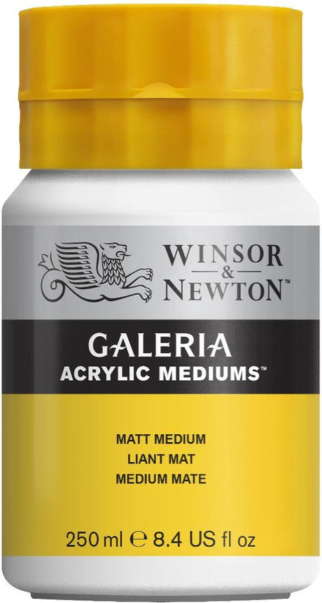 Winsor Newton 3040821 Galeria Matt Medium 250 ml – Acrylmedium für mattes Finish, erhöhte Transparenz