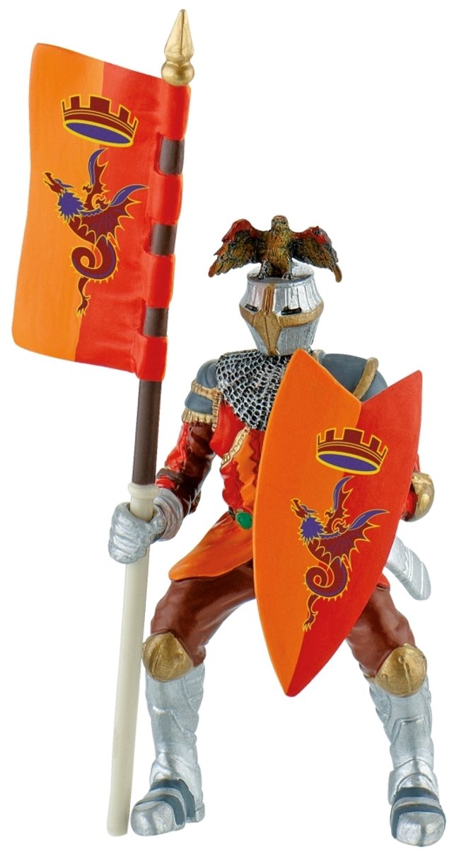 Bullyland 80782 – Spielfigur Turnierritter rot – ca. 12,5 cm – lebensechte und detaillierte Gestaltung – ideal als Fantasiefigur, Dekoration oder kleines Geschenk für Kinder ab 3 Jahren