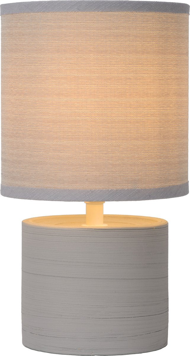 Lucide Greasby - Tischlampe - ø 14 cm - 1xe14 - grau - Japandi