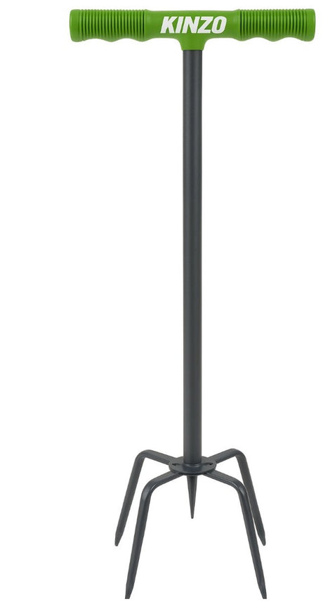 Kinzo Grabegabel 96 cm – Gartenklaue und Grubber – Boden lockern, Unkraut jäten, Boden belüften, kultivieren – Silber