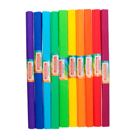 Krepppapier-Regenbogen, Set mit 10 Farben