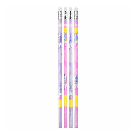 HB-Bleistift mit Radiergummi Einhorn, 4 Stk.