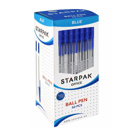 Kugelschreiber mit Kappe blau, 50 Stk.