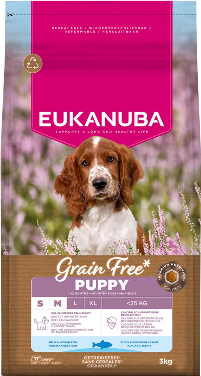Eukanuba getreidefreier Welpe, kleiner, mittelgroßer Seefisch – Hundefutter – 3 kg