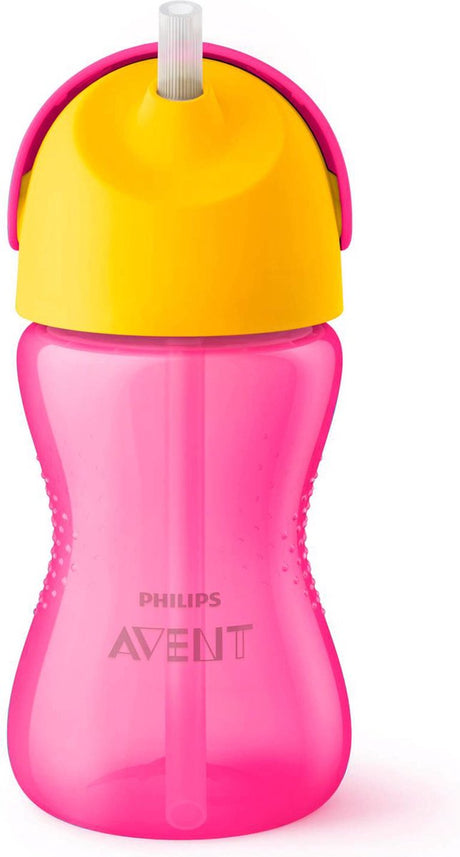 Philips Avent Trinkbecher mit Strohhalm – 12+ Monate – 300 ml – rosa gelb – scf798 02