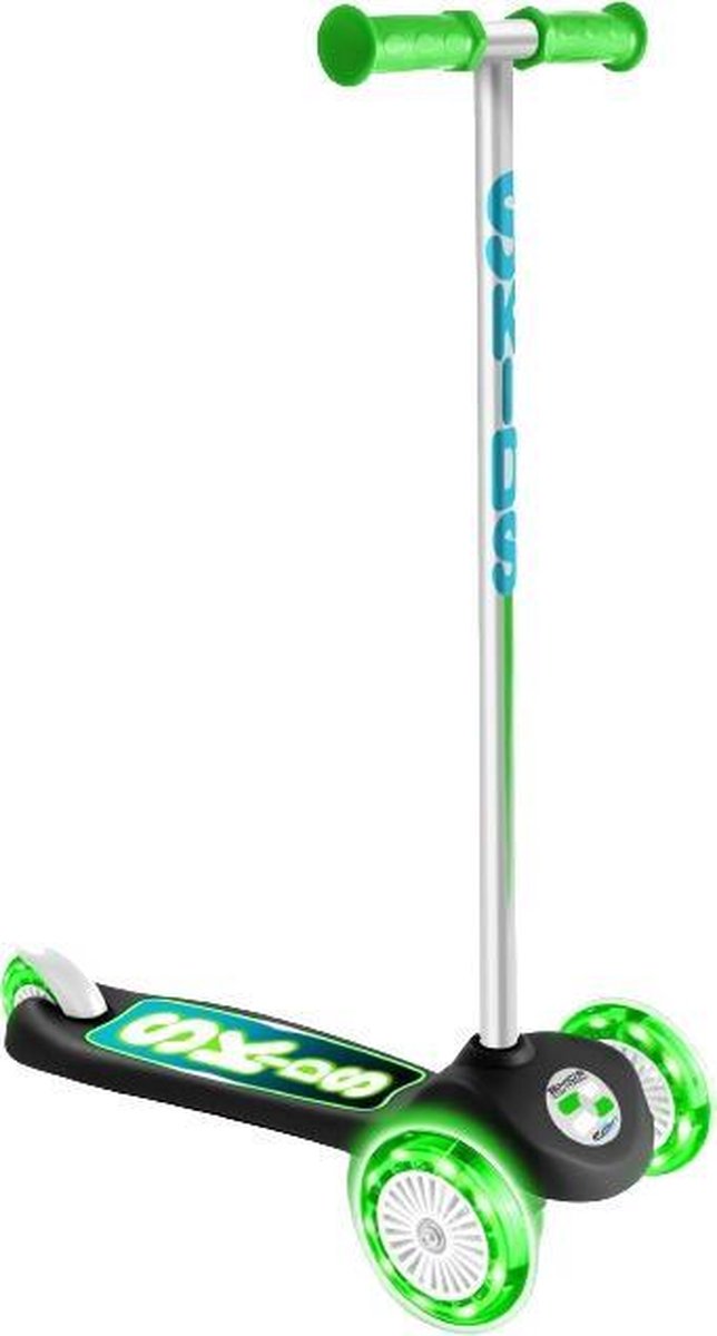 Kufenkontrolle blinkend 3-Rad Kinderroller Fußbremse grün schwarz
