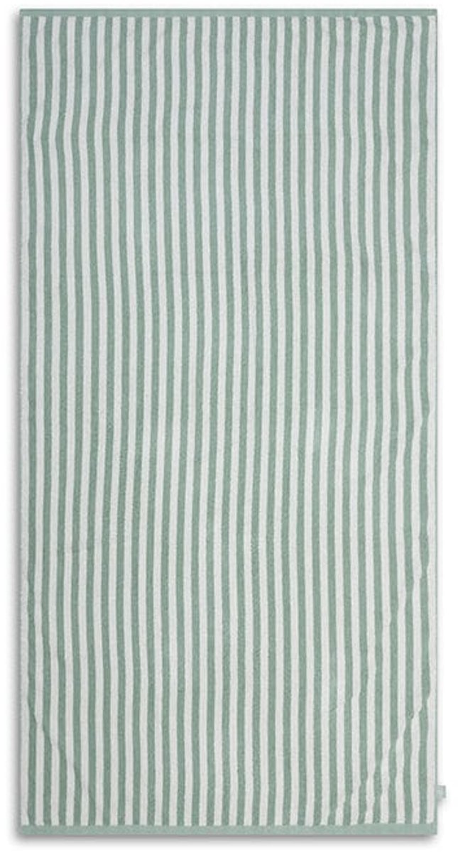 Resort-Streifen | grün-weißes Baumwollhandtuch 135 x 65 cm