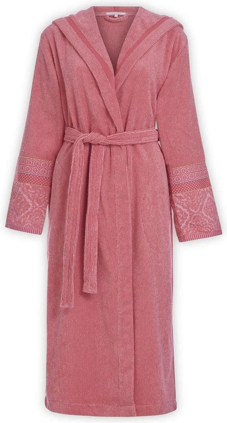 Pip studio soft zellige badjas - koraalrood - s