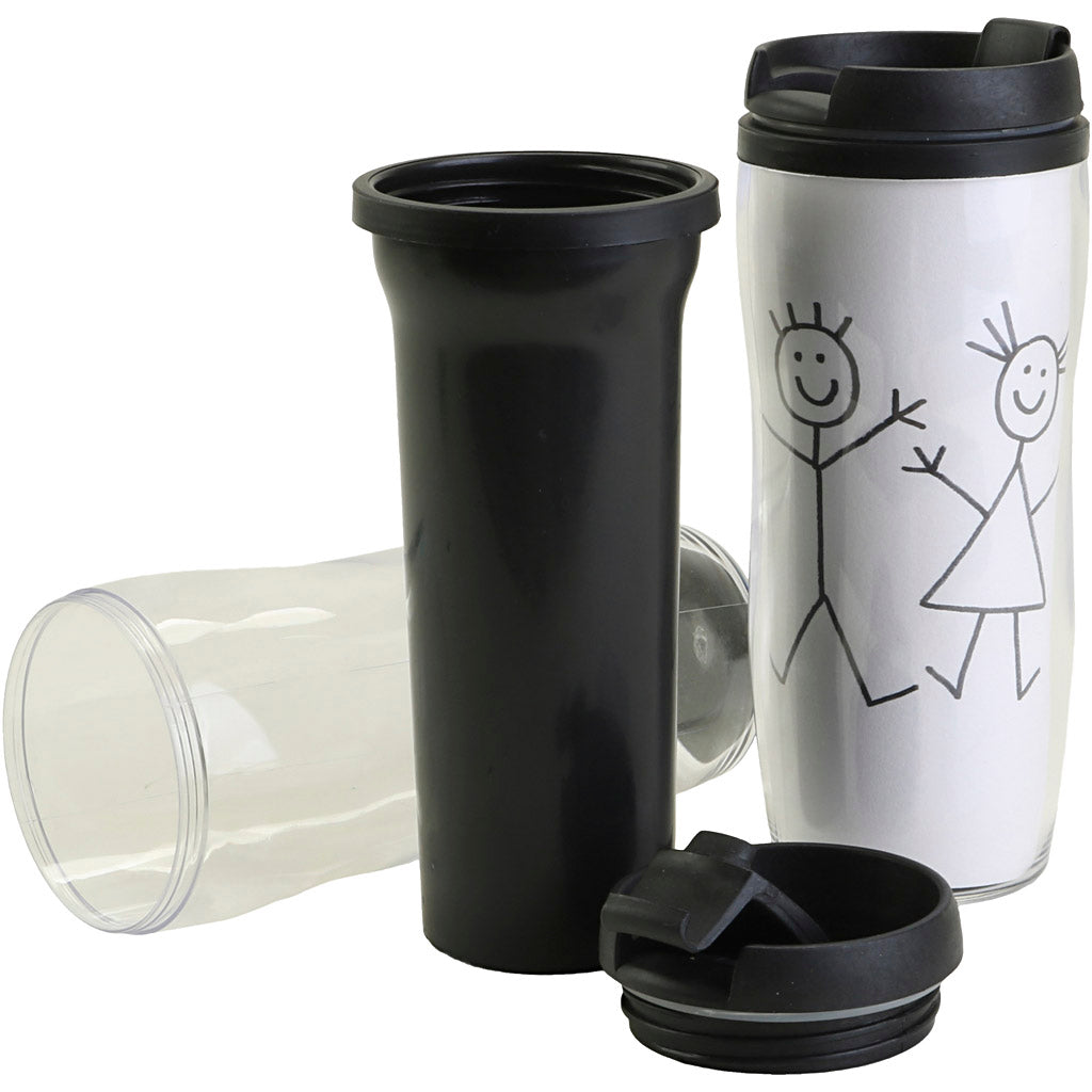 Thermobecher mit Deckel, H: 17,5 cm, T 7 cm, 12 Stück 1 Box