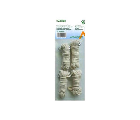 Camping-Umefa-Abspannleine aus Baumwolle + gebogener Aluminiumspanner 3 mm, 4 m