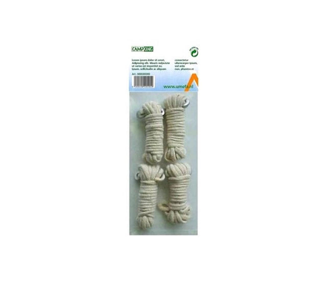Camping-Umefa-Abspannleine aus Baumwolle + gebogener Aluminiumspanner 3 mm, 4 m
