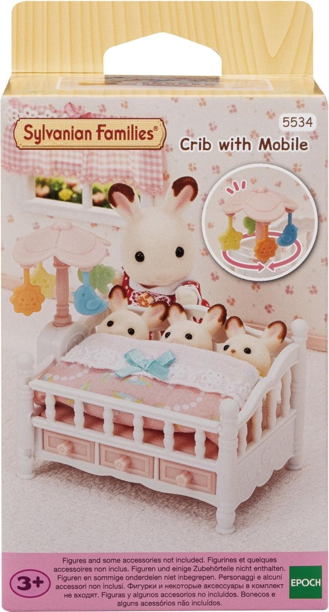 Sylvanian-Familienbett für Drillinge mit mobiler 5534-Puppenhauseinrichtung