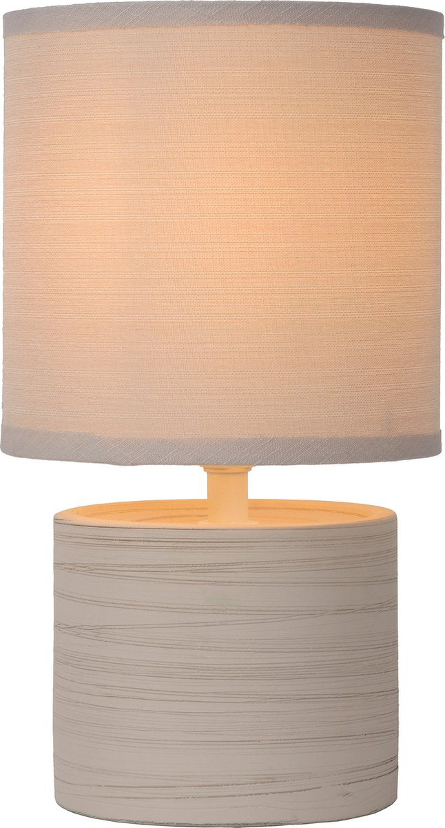 Lucide Greasby - Tischlampe - ø 14 cm - 1xe14 - Beige - Japandi
