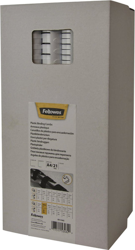 Fellowes Binderücken – 8 mm – 21 Ringe – A4 – Blau – 100 Stück